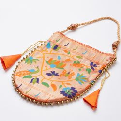 Orange color lehenga Choli in jacquard material & all-over weaving work comes with micro cotton inner and canvas inside.
