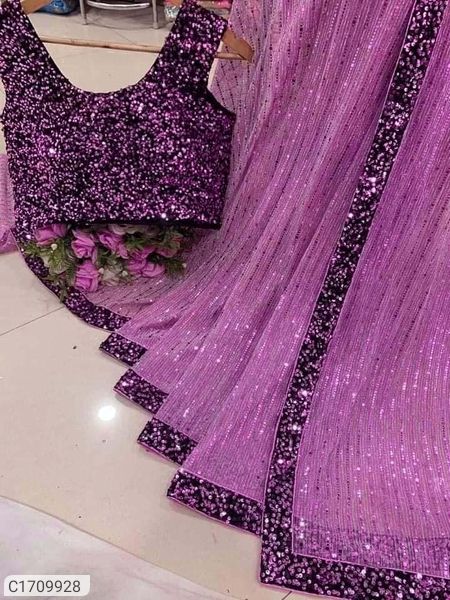 Saree With Lace Border 