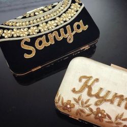 Embroidered clutch 