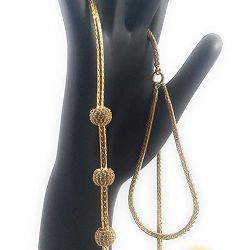 LIRISHA EXPORTS 22K GOLD PLATED LATEST DESIGN FULLY WHITE STONE BALL MUGAPPU GIRLS AND WOMEN'S CHAIN