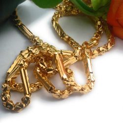 LIRISHA EXPORTS 22K GOLD PLATED NEW MODEL LATEST DESIGN BOX GOLD CUTTING CHAIN FOR WOMEN, GIRLS, MENS AND BOYS