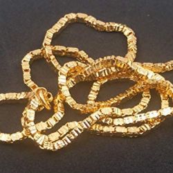 LIRISHA EXPORTS 22K GOLD PLATED LATEST DESIGN BOX MODEL GOLD COLOR CHAIN FOR GIRLS, WOMEN , GENS AND BOYS