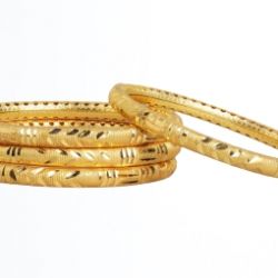 LIRISHA EXPORTS 22K GOLD PLATED LATEST DESIGN STYLISH GOLD CUTTING BANGLES SET OF 4