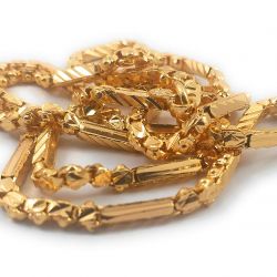 LIRISHA EXPORTS 22K GOLD PLATED NEW MODEL LATEST DESIGN BOX GOLD CUTTING CHAIN FOR WOMEN, GIRLS, MENS AND BOYS