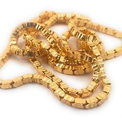 LIRISHA EXPORTS 22K GOLD PLATED LATEST DESIGN BOX MODEL GOLD COLOR CHAIN FOR GIRLS, WOMEN , GENS AND BOYS