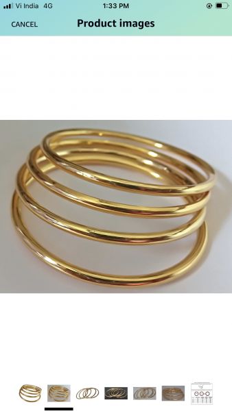 Lirisha exports 22k Gold plated latest design gold model plain Bangles