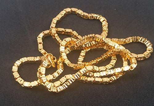 LIRISHA EXPORTS 22K GOLD PLATED LATEST DESIGN BOX MODEL GOLD COLOR CHAIN FOR GIRLS, WOMEN , GENS AND BOYS