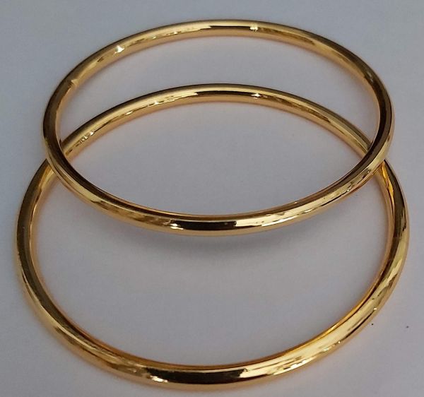 LIRISHA EXPORTS 22K GOLD PLATED BIG SIZE PLAIN BANGLES FOR GIRLS AND WOMEN ( SET OF 2 BANGLES )