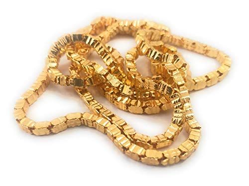 LIRISHA EXPORTS 22K GOLD PLATED LATEST DESIGN BOX MODEL GOLD COLOR CHAIN FOR GIRLS, WOMEN , GENS AND BOYS