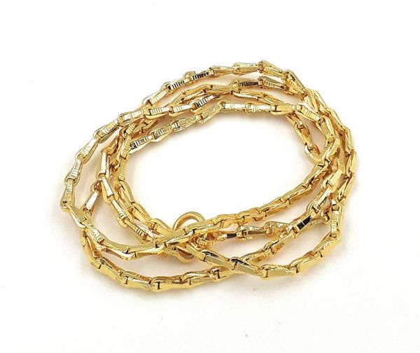 LIRISH EXPORTS 22K GOLD PLATED WHEAT MODEL LATEST DESIGN GOLD CUTTING GIRLS AND BOYS , WOMEN AND MENS CHAIN