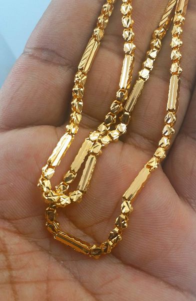 LIRISHA EXPORTS 22K GOLD PLATED NEW MODEL LATEST DESIGN BOX GOLD CUTTING CHAIN FOR WOMEN, GIRLS, MENS AND BOYS