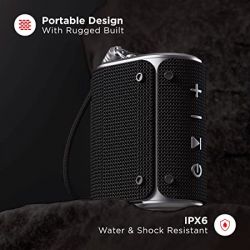 boAt Stone Grenade 5 W Bluetooth Speaker with Upto 5 Hours Battery, IPX6 Water & Shock Resistant, Integrated Controls, Multiple Connectivity Modes & Rugged Design(Charcoal Black)