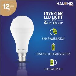  Halonix Prime 12W B22 Inverter rechargebale Emergency led Bulb (Pack of 1, White)