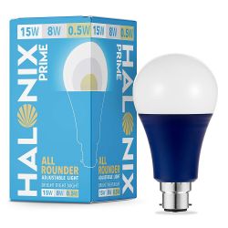  HALONIX All Rounder Base B22 15W,8W,0.5W Multi Wattage Led Bulb (Pack of 1, White & Yellow) Adjustable light