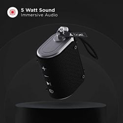 boAt Stone Grenade 5 W Bluetooth Speaker with Upto 5 Hours Battery, IPX6 Water & Shock Resistant, Integrated Controls, Multiple Connectivity Modes & Rugged Design(Charcoal Black)