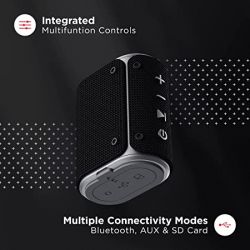 boAt Stone Grenade 5 W Bluetooth Speaker with Upto 5 Hours Battery, IPX6 Water & Shock Resistant, Integrated Controls, Multiple Connectivity Modes & Rugged Design(Charcoal Black)