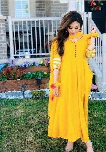 Yellow gown with dupatta