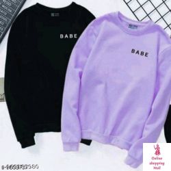 SWEATSHIRT COMBO Name: SWEATSHIRT COMBO Fabric: Fleece Sleeve Length: Long Sleeves Pattern: Printed Net Quantity (N): 2 Sizes: S (Bust Size: 36 in, Length Size: 22 in)  M (Bust Size: 38 in, Length Size: 23 in)  L (Bust Size: 40 in, Length Size: 25 in)  XL (Bust Size: 42 in, Length Size: 26 in)   Country of Origin: India