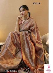 New saree Siddhi Weaves Fashion Pink Zari Woven Banarasi Silk Saree With Blouse Piece Name: Siddhi Weaves Fashion Pink Zari Woven Banarasi Silk Saree With Blouse Piece Saree Fabric: Banarasi Silk Blouse: Running Blouse Blouse Fabric: Banarasi Silk Pattern: Zari Woven Blouse Pattern: Same as Border Net Quantity (N): Single Sizes:  Free Size Country of Origin: India