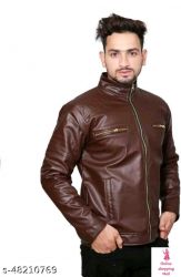 Classy Modern Men Jackets Name: Classy Modern Men Jackets Fabric: Pu Sleeve Length: Long Sleeves Pattern: Solid Net Quantity (N): 1 Sizes: M (Length Size: 25 in)  L (Length Size: 26 in)   Country of Origin: India
