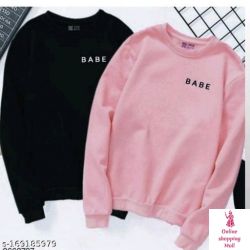 SWEATSHIRT COMBO Name: SWEATSHIRT COMBO Fabric: Fleece Sleeve Length: Long Sleeves Pattern: Printed Net Quantity (N): 2 Sizes: S (Bust Size: 36 in, Length Size: 22 in)  M (Bust Size: 38 in, Length Size: 23 in)  L (Bust Size: 40 in, Length Size: 25 in)  XL (Bust Size: 42 in, Length Size: 26 in)   Country of Origin: India