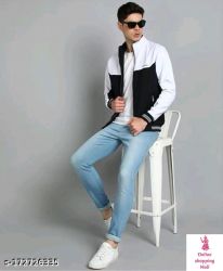 Men's Full Sleave  winter wear jacket .    Name: Men's Full Sleave  winter wear jacket .    Fabric: Pu Sleeve Length: Long Sleeves Pattern: Colorblocked Net Quantity (N): 1 Sizes: M (Chest Size: 44 in, Length Size: 26 in, Waist Size: 33 in, Hip Size: 38 in)  L (Chest Size: 46 in, Length Size: 27 in, Waist Size: 35 in, Hip Size: 40 in)  XL (Chest Size: 48 in, Length Size: 28 in, Waist Size: 37 in, Hip Size: 42 in)  XXL (Chest Size: 50 in, Length Size: 29 in, Waist Size: 39 in, Hip Size: 44 in)   