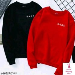 SWEATSHIRT COMBO Name: SWEATSHIRT COMBO Fabric: Fleece Sleeve Length: Long Sleeves Pattern: Printed Net Quantity (N): 2 Sizes: S (Bust Size: 36 in, Length Size: 22 in)  M (Bust Size: 38 in, Length Size: 23 in)  L (Bust Size: 40 in, Length Size: 25 in)  XL (Bust Size: 42 in, Length Size: 26 in)   Country of Origin: India