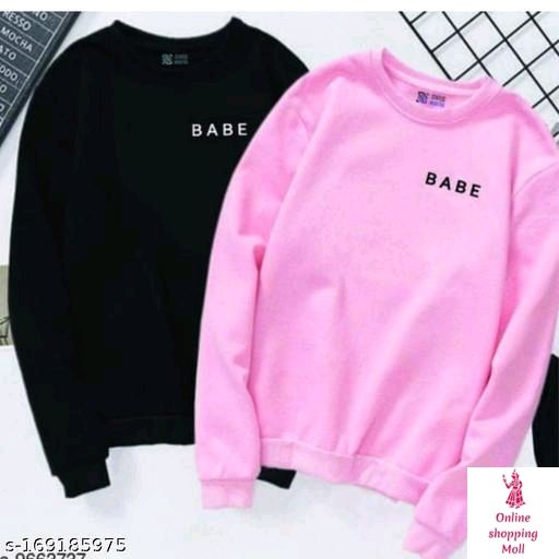 SWEATSHIRT COMBO Name: SWEATSHIRT COMBO Fabric: Fleece Sleeve Length: Long Sleeves Pattern: Printed Net Quantity (N): 2 Sizes: S (Bust Size: 36 in, Length Size: 22 in)  M (Bust Size: 38 in, Length Size: 23 in)  L (Bust Size: 40 in, Length Size: 25 in)  XL (Bust Size: 42 in, Length Size: 26 in)   Country of Origin: India