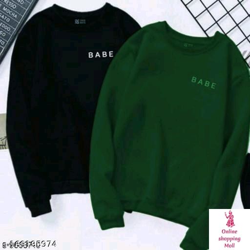 SWEATSHIRT COMBO Name: SWEATSHIRT COMBO Fabric: Fleece Sleeve Length: Long Sleeves Pattern: Printed Net Quantity (N): 2 Sizes: S (Bust Size: 36 in, Length Size: 22 in)  M (Bust Size: 38 in, Length Size: 23 in)  L (Bust Size: 40 in, Length Size: 25 in)  XL (Bust Size: 42 in, Length Size: 26 in)   Country of Origin: India