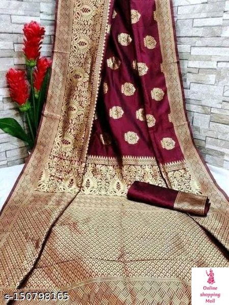 New saree Siddhi Weaves Fashion Pink Zari Woven Banarasi Silk Saree With Blouse Piece Name: Siddhi Weaves Fashion Pink Zari Woven Banarasi Silk Saree With Blouse Piece Saree Fabric: Banarasi Silk Blouse: Running Blouse Blouse Fabric: Banarasi Silk Pattern: Zari Woven Blouse Pattern: Same as Border Net Quantity (N): Single Sizes:  Free Size Country of Origin: India