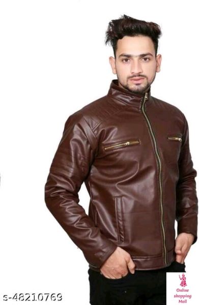Classy Modern Men Jackets Name: Classy Modern Men Jackets Fabric: Pu Sleeve Length: Long Sleeves Pattern: Solid Net Quantity (N): 1 Sizes: M (Length Size: 25 in)  L (Length Size: 26 in)   Country of Origin: India