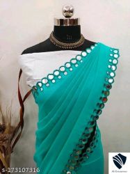 NEW FENCY GEORGETTE CUT WORK SAREE