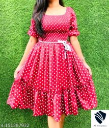 Black polka middi Dresses