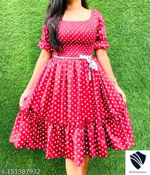 Black polka middi Dresses
