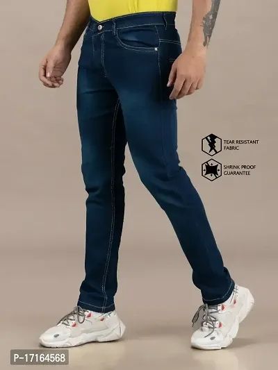 Grey Denim Mid Rise Jeans For Men