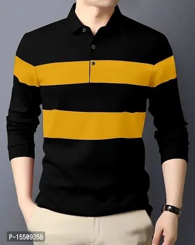 Reliable Multicoloured Cotton Blend Colourblocked Polos For Men T-shirt 
