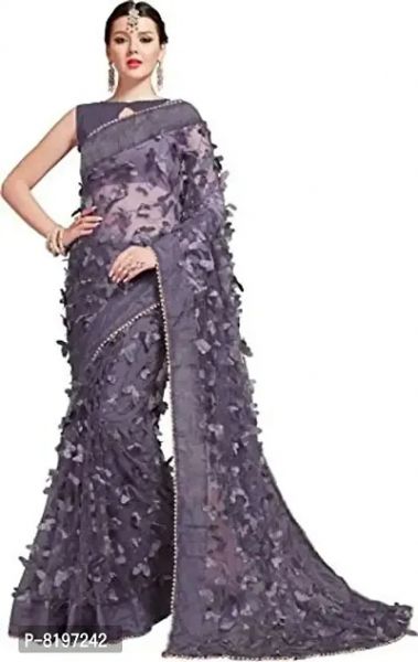 Stylish Net Saree with Blouse Piece