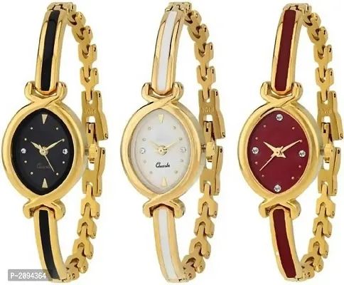 Stylish Multicoloured Metal Analog Watches For Women Pack Of 3