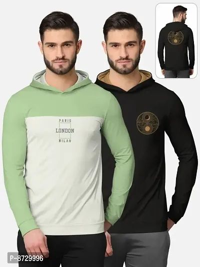 Pack of 2 Trendy Front and Back Printed Full Sleeve 