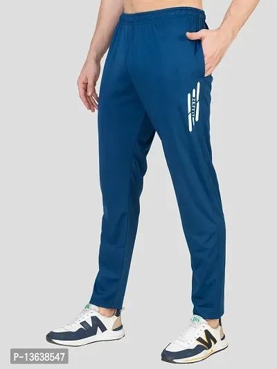 Zeffit Mens Regular Fit Striped Trackpant With Side Pockets - Airforce