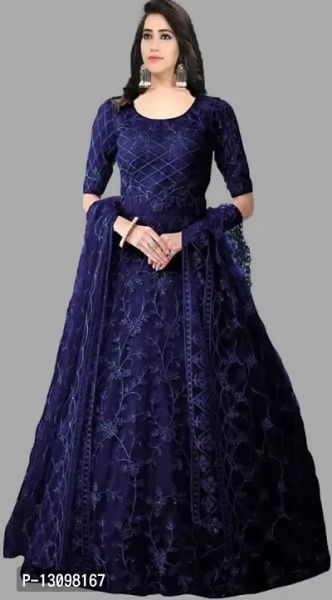 Navy Blue Embroidered designer Ethnic Gown