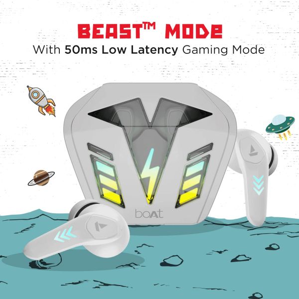  boAt Newly Launched Airdopes 190 True Wireless Earbuds with Beast™ Mode(50ms) for Gaming, 40H Playtime, Breathing LEDs, boAt Signature Sound, Quad Mics ENx™...