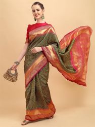 Beautiful Rich Pallu And Jacquard Work On All Over The Soft Silk Saree