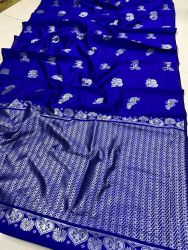 Gorgeous Blue Color Soft Lichi Silk Jacquard Work Saree