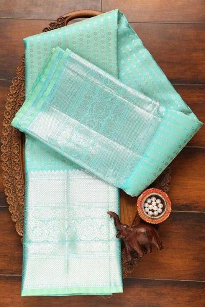 Kanchipuram Rich Pallu And Jacquard Work On All Over The Soft Silk Saree