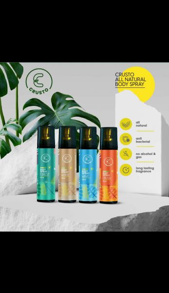 Natural body spray without alcohol & gas