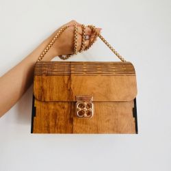 wooden purse
