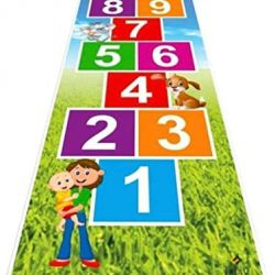 Hopscotch Jumbo Play Floor Games (2.5 feet x 8 feet- PVC Flex Material) Game for Kids n Adults Family Game, Multicolor