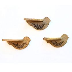  Flying Sparrow Wooden Wall Shelf/ Shelves Set of 3 (Brown)
