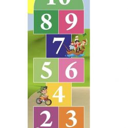 Hopscotch Jumbo Play Floor Games (2.5 feet x 8 feet- PVC Flex Material) Game for Kids n Adults Family Game, Multicolor